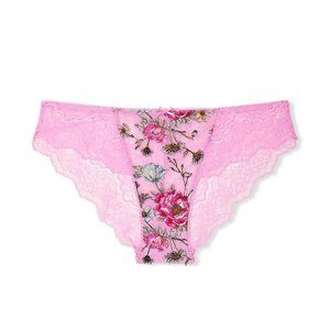 Victoria's Secret Dream Angels Pink Floral Embroidered Cheekini Tanga Panty HTF
